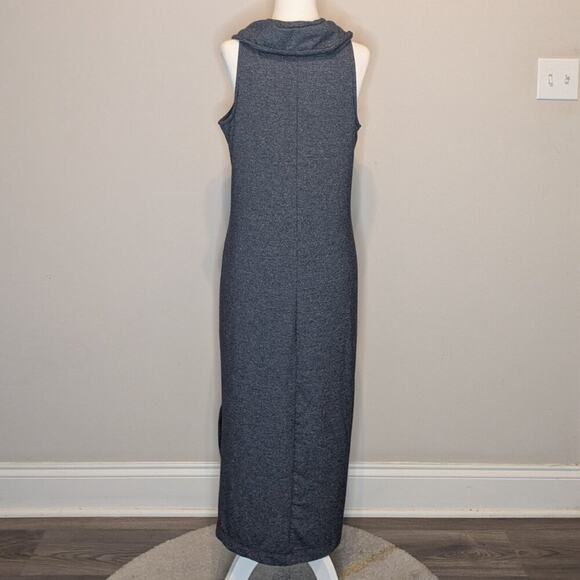 Banana Republic Sleeveless Thick Knit Cowl Neck Maxi Dress Gray Size Medium - Picture 3 of 6
